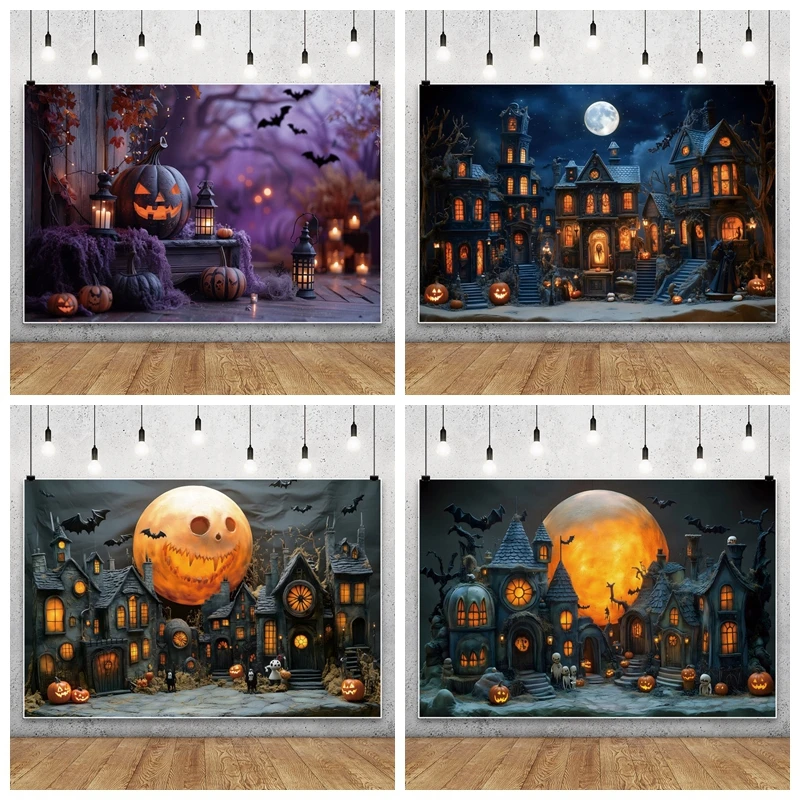 Happy Halloween Backdrops Photography AI Scene Moon Night Castle Trick or Treat Party Decor Baby Photo Photohraphic Background
Happy Halloween Backdrops Photography AI Scene Moon Night Castle Trick or Treat Party Decor Baby Photo Photohraphic Background