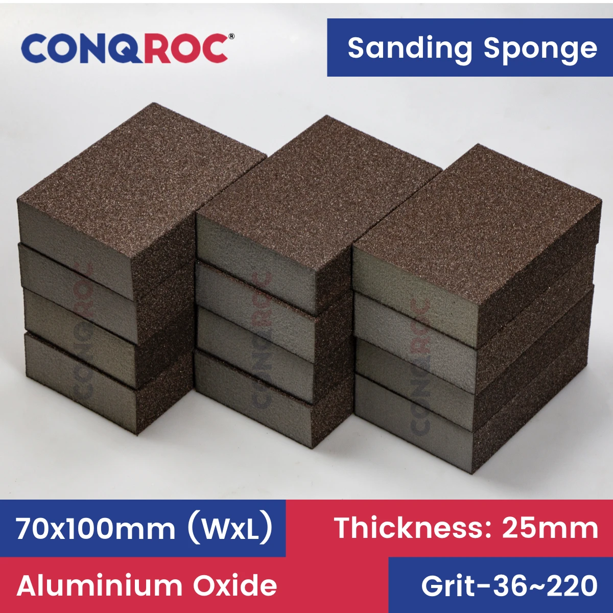 Sanding Sponges 12-Piece 70x100x25mm Alumina Oxide Sanding Blocks Hand Abrasive Tool Grit-36~220
Sanding Sponges 12-Piece 70x100x25mm Alumina Oxide Sanding Blocks Hand Abrasive Tool Grit-36~220