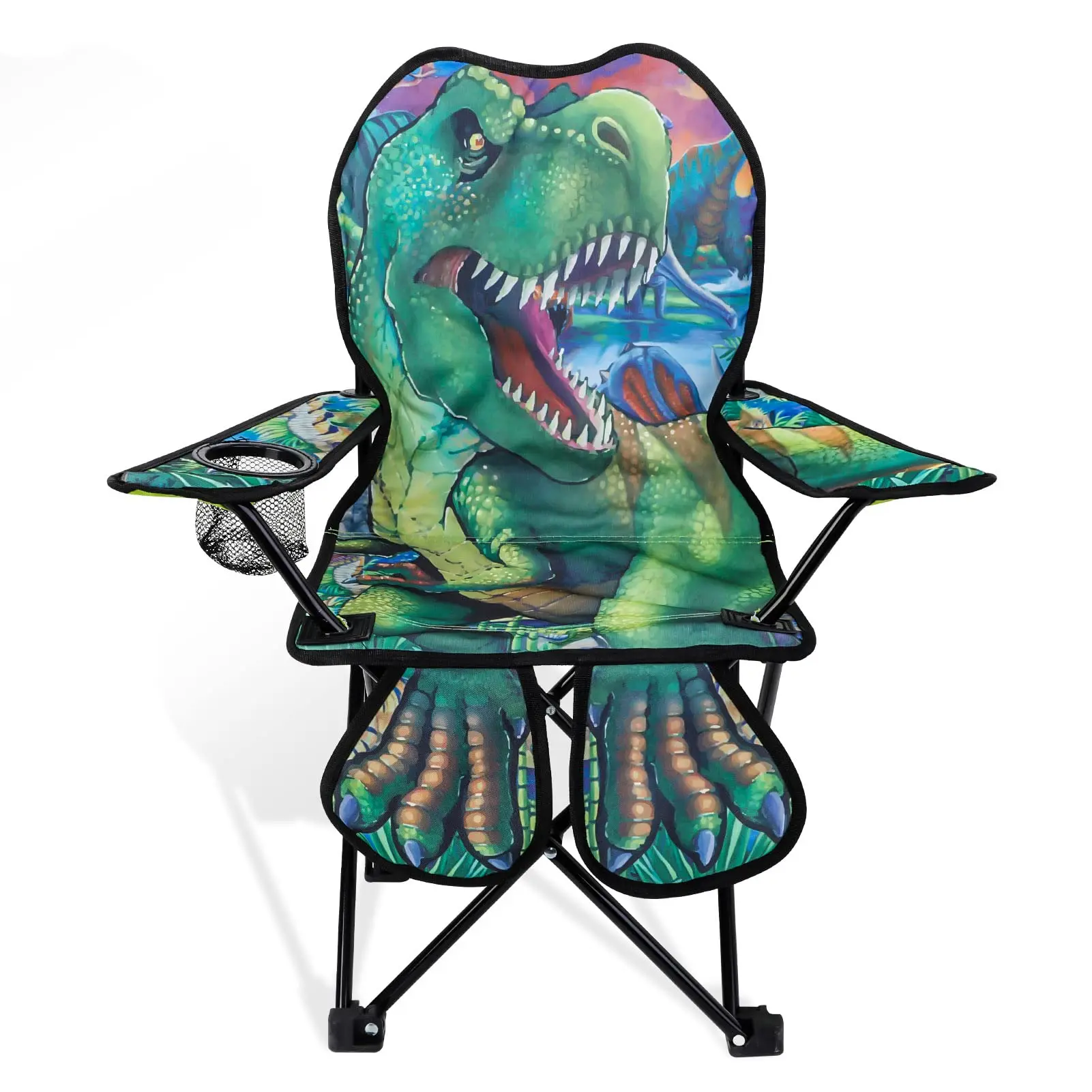 Outdoor Folding Camping Chair With Cup Holder Dinosaur Print
Outdoor Folding Camping Chair With Cup Holder Dinosaur Print
