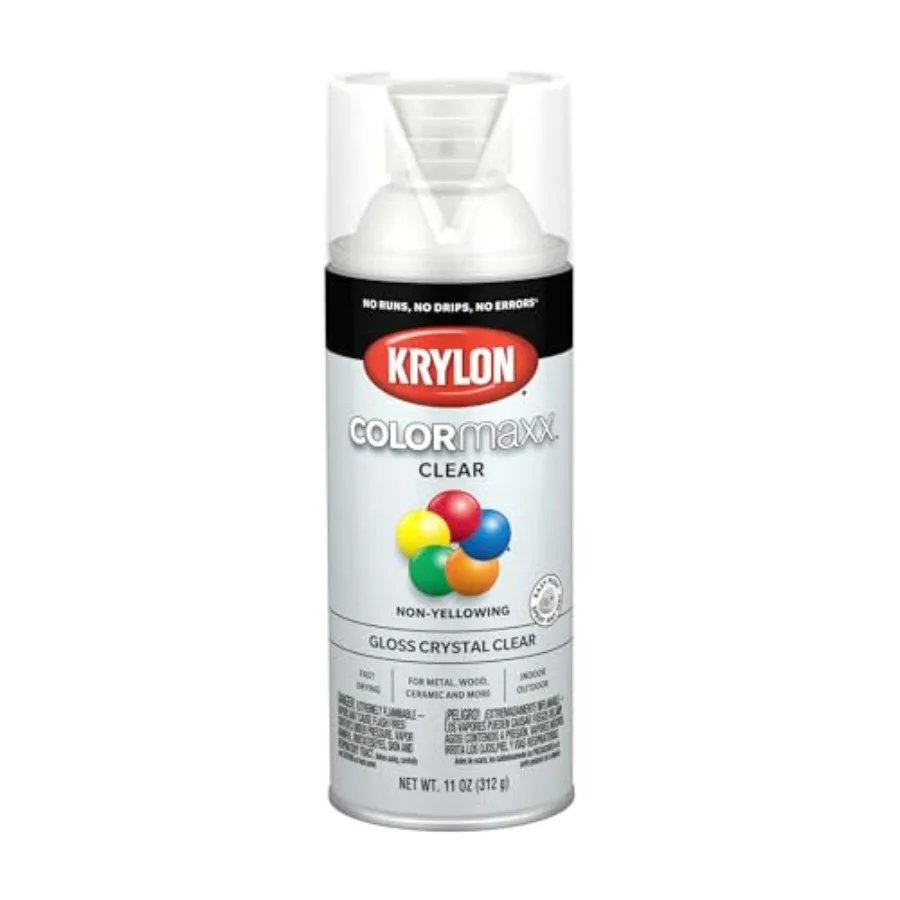 K05515007 COLORmaxx Acrylic Clear Finish for Indoor/Outdoor Use, Gloss Crystal Clear, 11 Ounce Pack of 1
K05515007 COLORmaxx Acrylic Clear Finish for Indoor/Outdoor Use, Gloss Crystal Clear, 11 Ounce Pack of 1