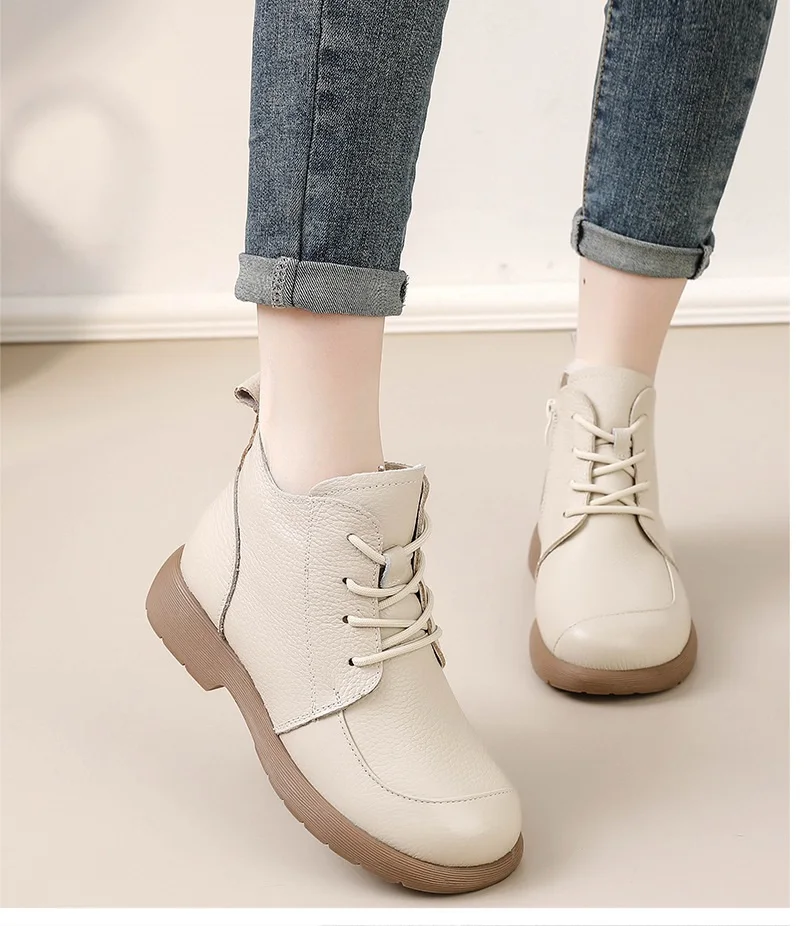 2025 Genuine Cow Leather Boots Women's Fur Lined Oxfords Shoes Woman Winter Lace Up Short Plush Ankle Boots Waterproof Snow Shoe
2025 Genuine Cow Leather Boots Women's Fur Lined Oxfords Shoes Woman Winter Lace Up Short Plush Ankle Boots Waterproof Snow Shoe