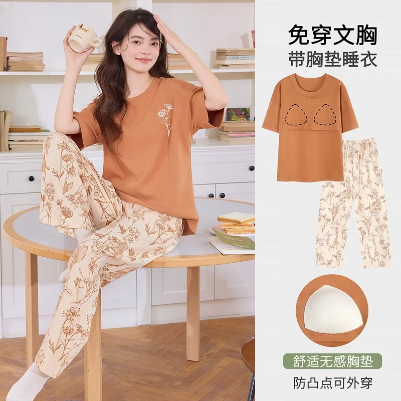 Plus Size Short Sleeve Long Pants 100% Cotton Print Pajama Sets for Women Summer Korean Cute Sleepwear Pyjama Homewear Clothes
Plus Size Short Sleeve Long Pants 100% Cotton Print Pajama Sets for Women Summer Korean Cute Sleepwear Pyjama Homewear Clothes