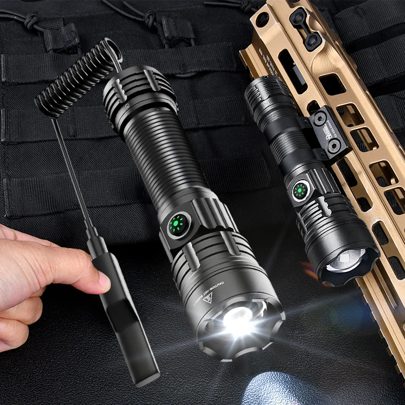 NEW 20000LM Tactical Flashlight With Pressure Switch Ultra Powerful Military Scout Light Rechargeable Hunting Army Torch Lantern
NEW 20000LM Tactical Flashlight With Pressure Switch Ultra Powerful Military Scout Light Rechargeable Hunting Army Torch Lantern
