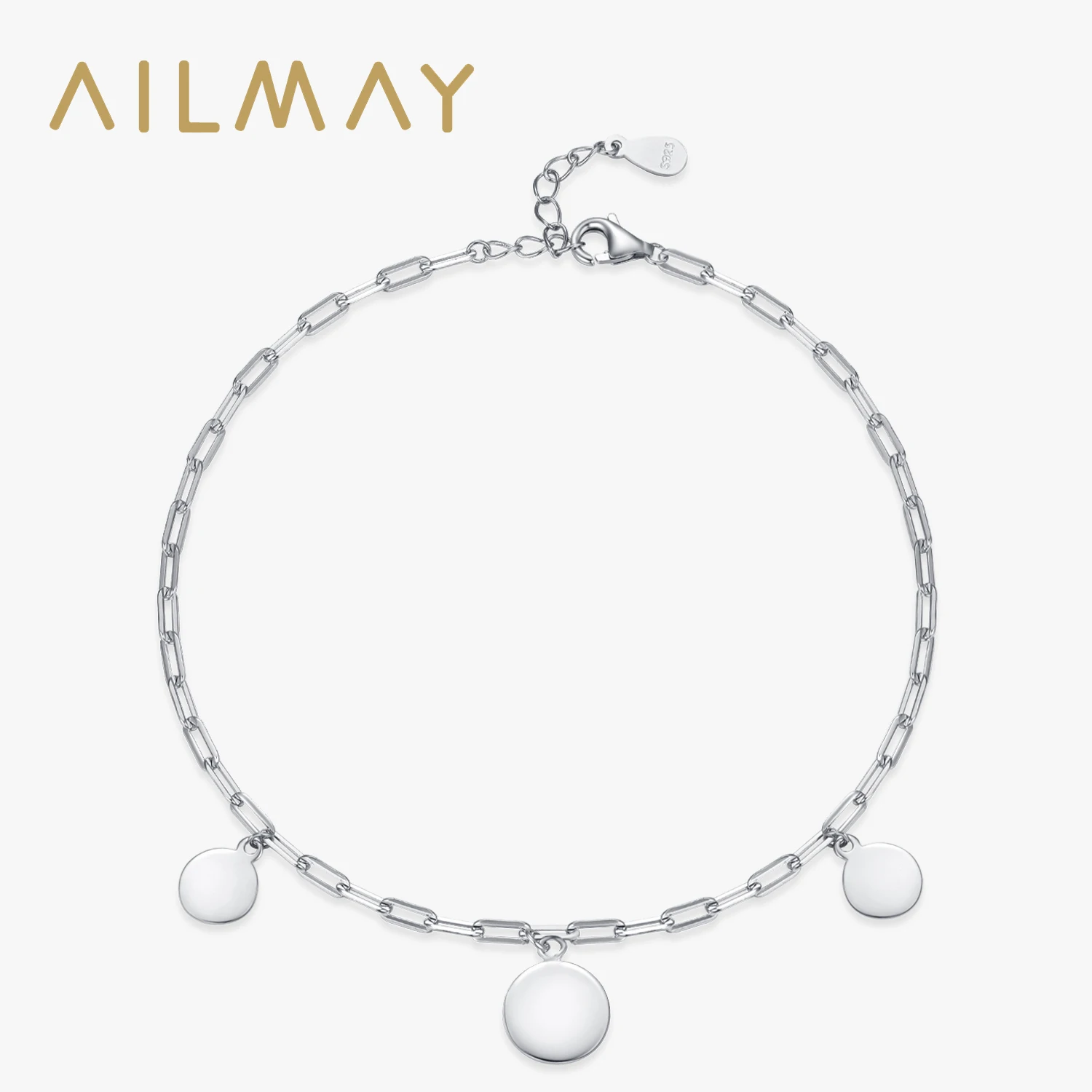 Уникальный и модный браслет Ailmay из стерлингового серебра 925 пробы с круглыми пайетками, идеально подходящий для женских роскошных украшений на банкет.
Уникальный и модный браслет Ailmay из стерлингового серебра 925 пробы с круглыми пайетками, идеально подходящий для женских роскошных украшений на банкет.