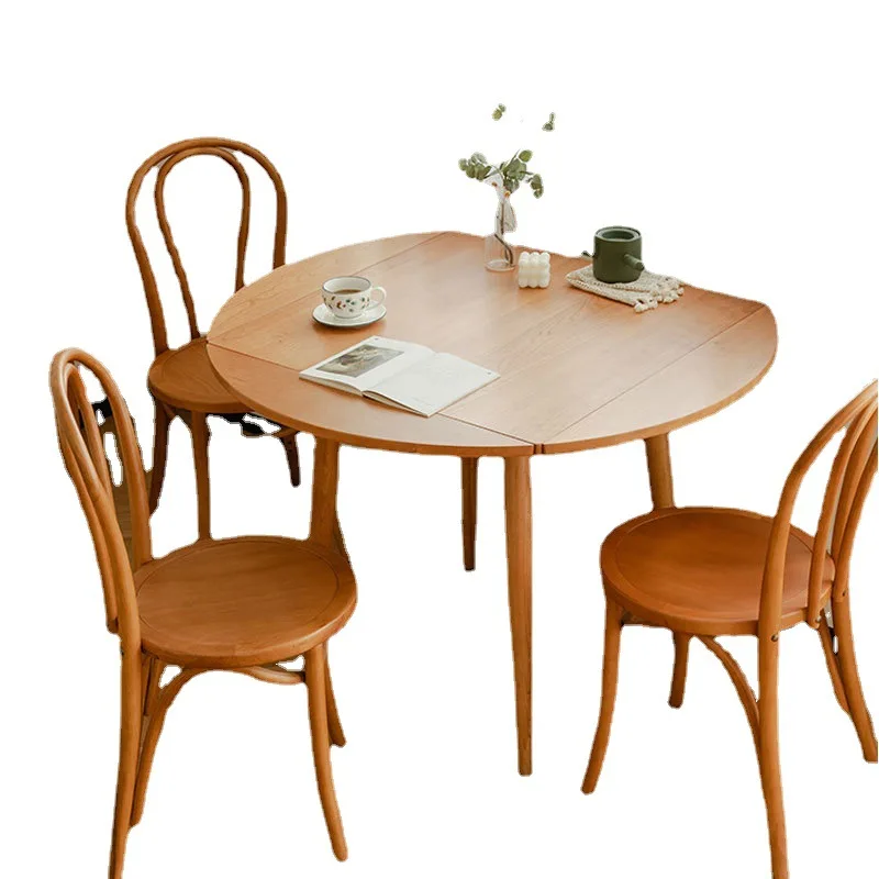 Solid wood folding dining table retractable round cherry wood rice small apartment
Solid wood folding dining table retractable round cherry wood rice small apartment