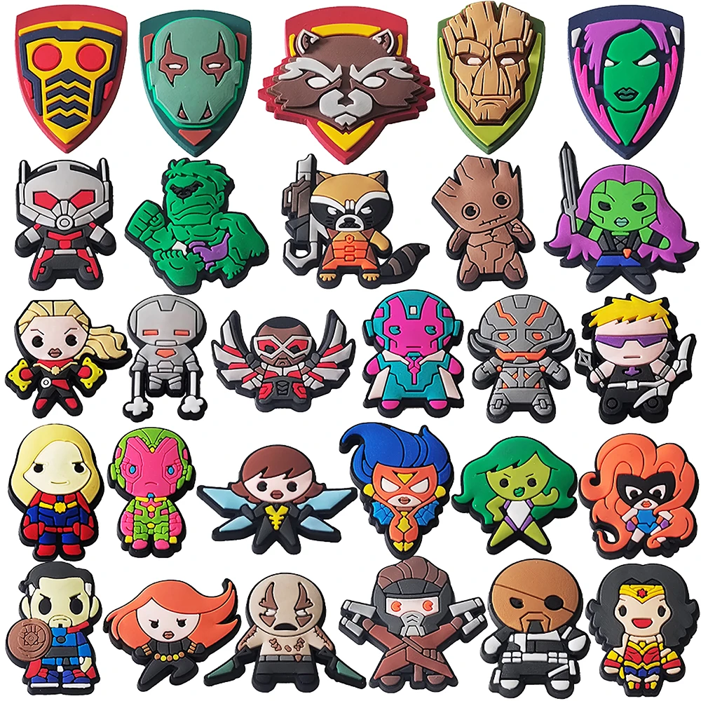 5/19/28pcs Marvel superheroes Cartoon series Shoe Decoration Designer for Shoe Charms Accessories for Classic Clog Kids Gifts
5/19/28pcs Marvel superheroes Cartoon series Shoe Decoration Designer for Shoe Charms Accessories for Classic Clog Kids Gifts