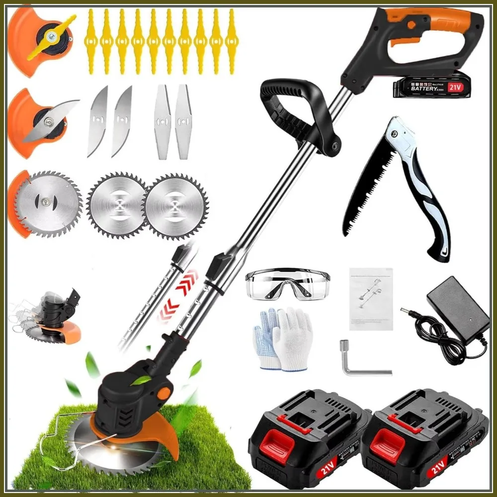 Cordless Weed Wacker Electric String Trimmer 2x21V 2000mAh Batteries, 3-in-1 Lightweight Grass Trimmer Brush Cutter for Garden
Cordless Weed Wacker Electric String Trimmer 2x21V 2000mAh Batteries, 3-in-1 Lightweight Grass Trimmer Brush Cutter for Garden