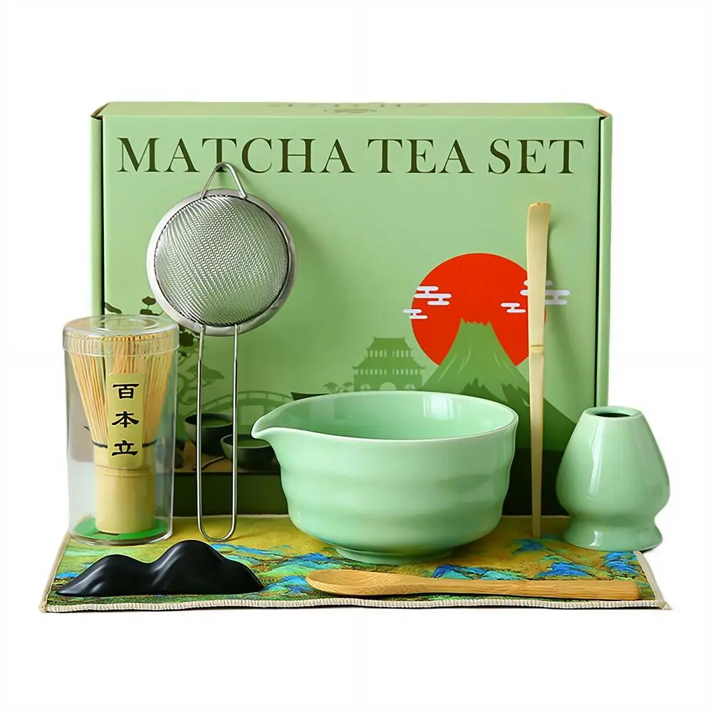 4 PCS Bamboo Matcha Whisk Set Ceramic Tea Bowl Traditional Japanese Tea Making Tools Home Kitchen Accessories Gift
4 PCS Bamboo Matcha Whisk Set Ceramic Tea Bowl Traditional Japanese Tea Making Tools Home Kitchen Accessories Gift