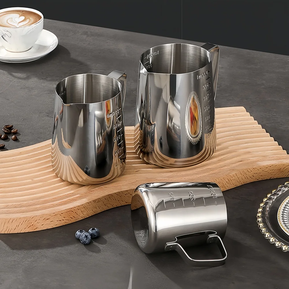 Coffee Milk Frothing Pitcher Jug Stainless Steel Double-sided Scale Precisely Control Flow Rate Home Professional Coffee Utensil
Coffee Milk Frothing Pitcher Jug Stainless Steel Double-sided Scale Precisely Control Flow Rate Home Professional Coffee Utensil
