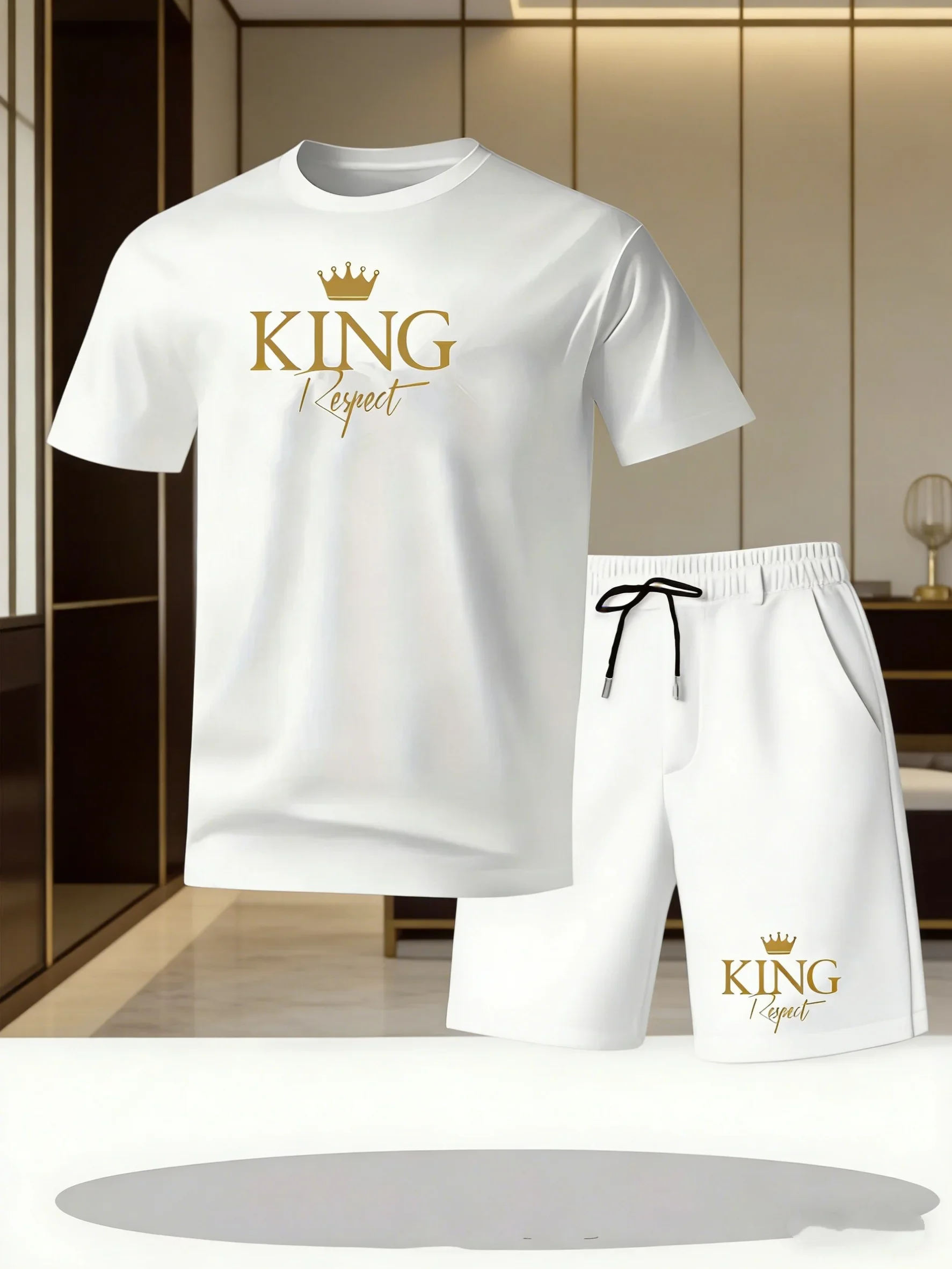 Men's summer casual sportswear round neck short sleeved T-shirt shorts 2-piece set men's short sleeved T-shirt and shorts set
Men's summer casual sportswear round neck short sleeved T-shirt shorts 2-piece set men's short sleeved T-shirt and shorts set