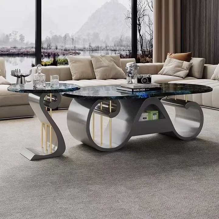 Stainless steel marble coffee table creative small apartment Italian light luxury coffee table 140 * 70 * 45
Stainless steel marble coffee table creative small apartment Italian light luxury coffee table 140 * 70 * 45