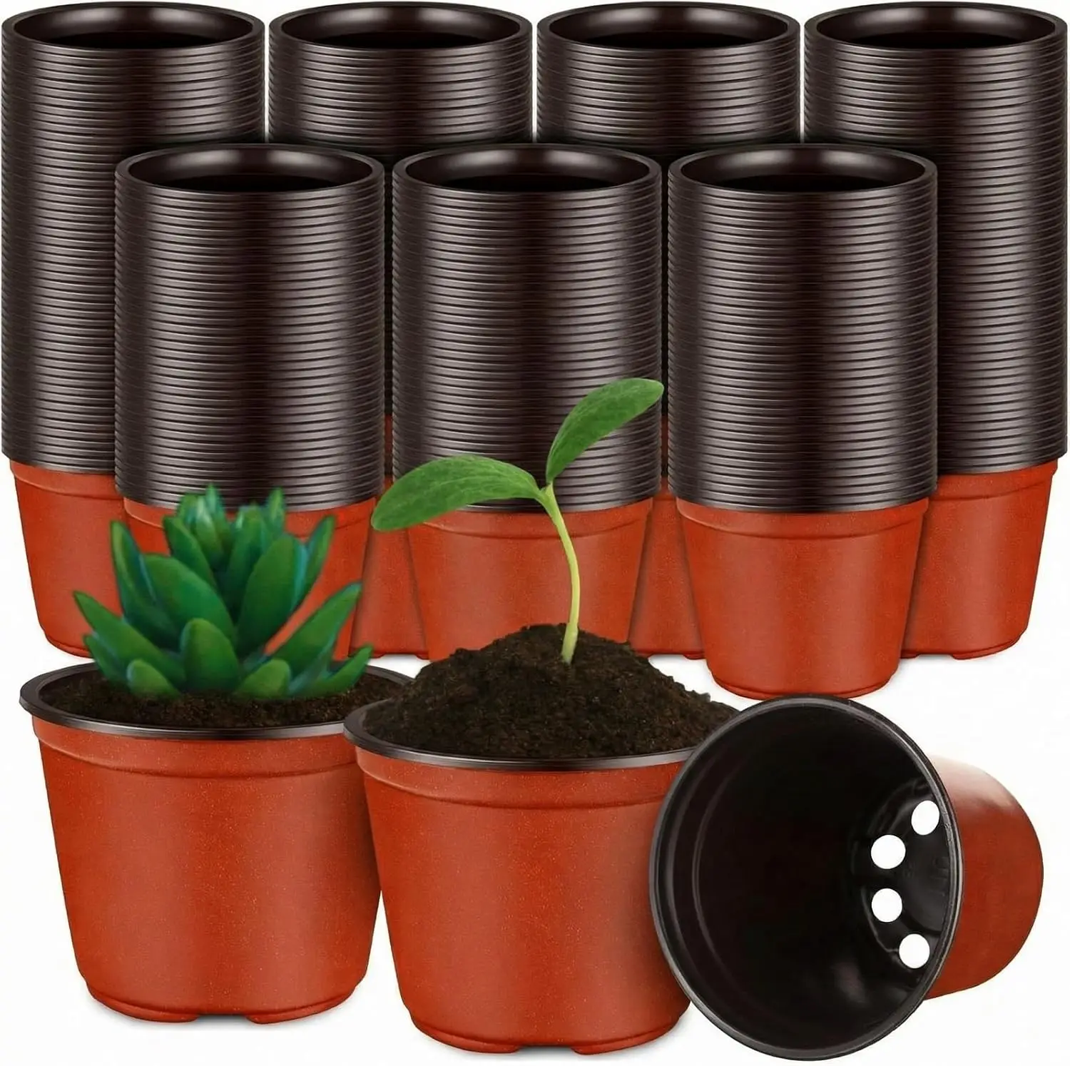 2500 Pcs 4 Inch Plant Nursery Pots Small Seed Starting Pots Seedling Plastic Plant Pot with Drainage Holes for Outdoor I
2500 Pcs 4 Inch Plant Nursery Pots Small Seed Starting Pots Seedling Plastic Plant Pot with Drainage Holes for Outdoor I