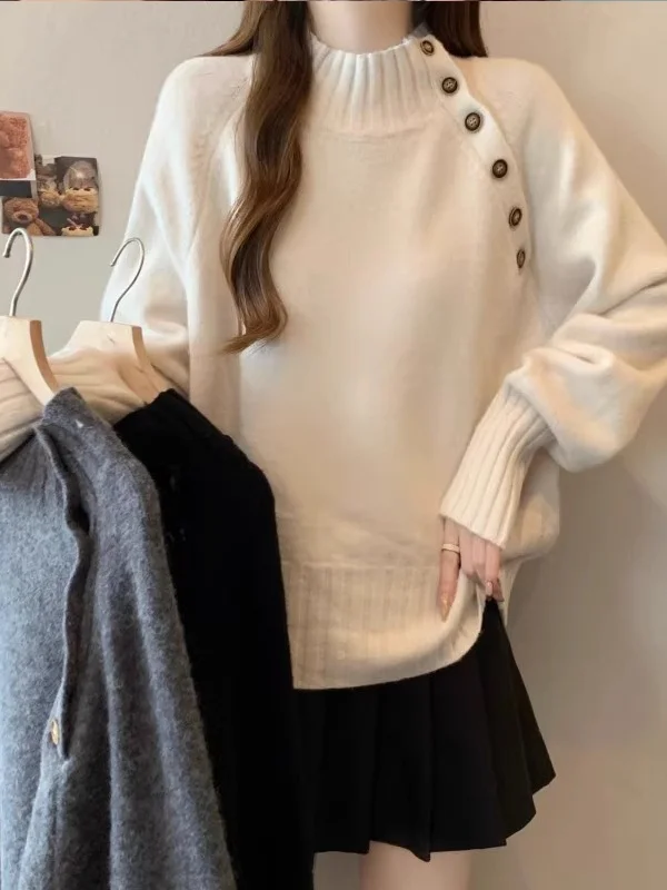 ay Thiened Oversized Lazy Knitted Sweater High Ne Women's Top Winter Faion plus Size Loose Fit Comfortable Knitwear
ay Thiened Oversized Lazy Knitted Sweater High Ne Women's Top Winter Faion plus Size Loose Fit Comfortable Knitwear