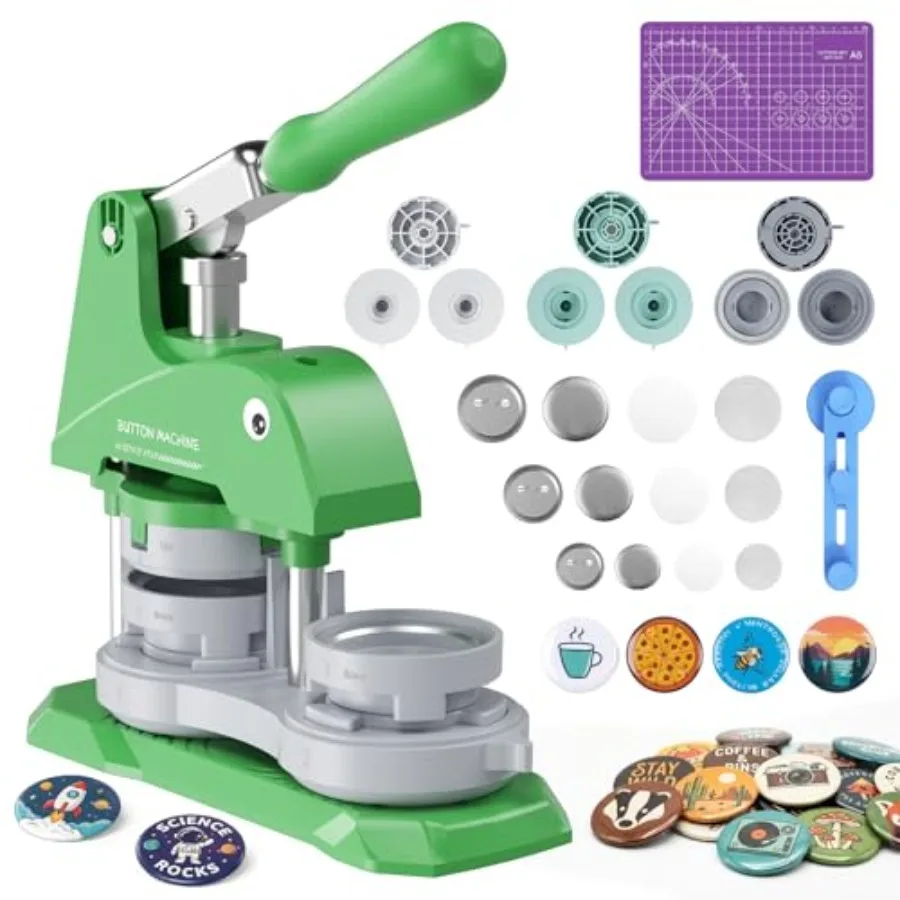 Button Maker Machine 3 Sizes, DIY Pin Maker Machine 1+1.25+2.25 inch, Interchangeable Button-Models Badge Button Press Machine
Button Maker Machine 3 Sizes, DIY Pin Maker Machine 1+1.25+2.25 inch, Interchangeable Button-Models Badge Button Press Machine