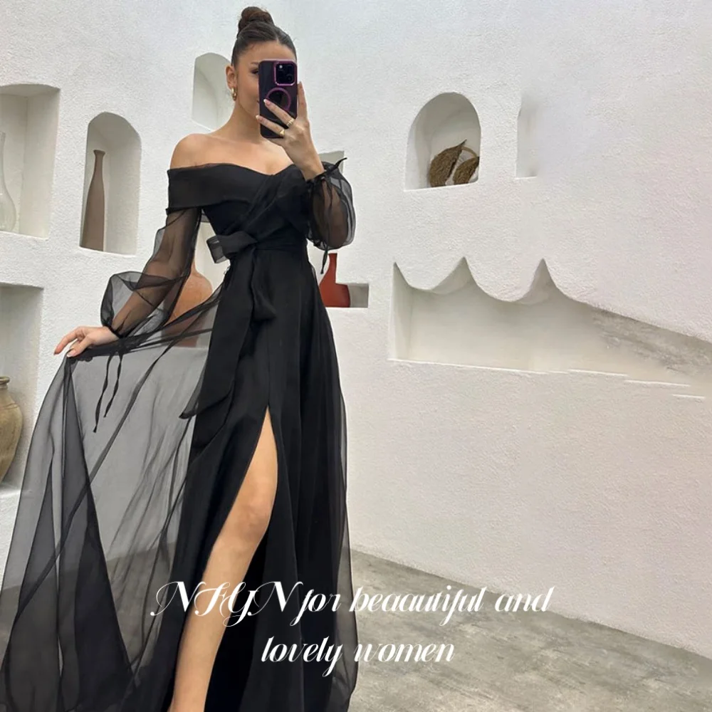 NFYN Black Elegant Prom Dress Off the Shoulder V-Neck Prom Gown Side Split Party Mermaid Evening Dresses for Woman Customized
NFYN Black Elegant Prom Dress Off the Shoulder V-Neck Prom Gown Side Split Party Mermaid Evening Dresses for Woman Customized