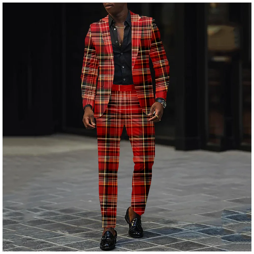 Four Seasons Trendy Red Plaid Suit Tops Fashion Men's and Women's Vintage Plaid Suit Jacket Wedding Parties and Special Occasion
Four Seasons Trendy Red Plaid Suit Tops Fashion Men's and Women's Vintage Plaid Suit Jacket Wedding Parties and Special Occasion