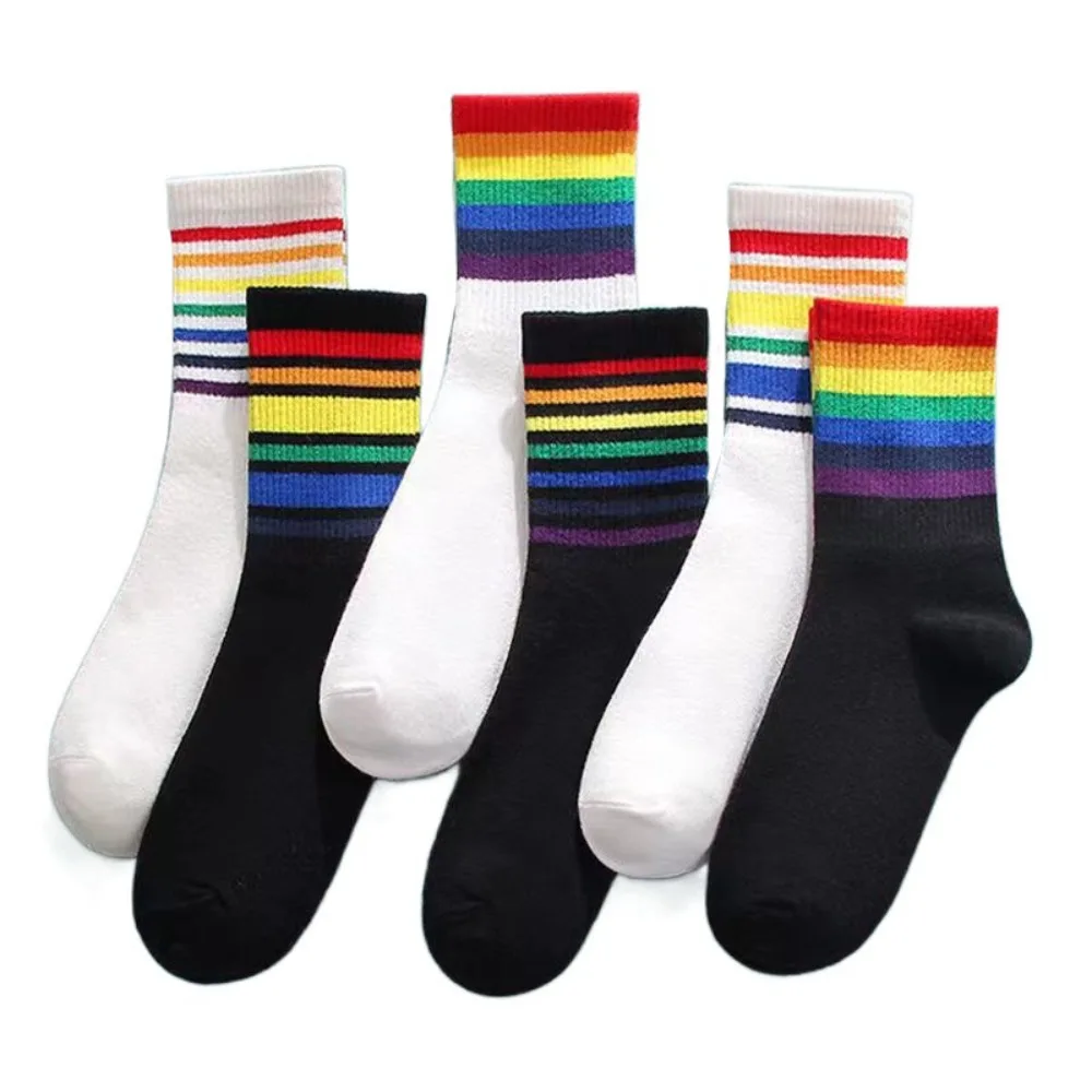 6Pairs Cozy Multicolor Rainbow Stripes Socks Mid-calf Breathable Rainbow Tube Sock Y2K Hosiery Cotton Socks Lovers
6Pairs Cozy Multicolor Rainbow Stripes Socks Mid-calf Breathable Rainbow Tube Sock Y2K Hosiery Cotton Socks Lovers