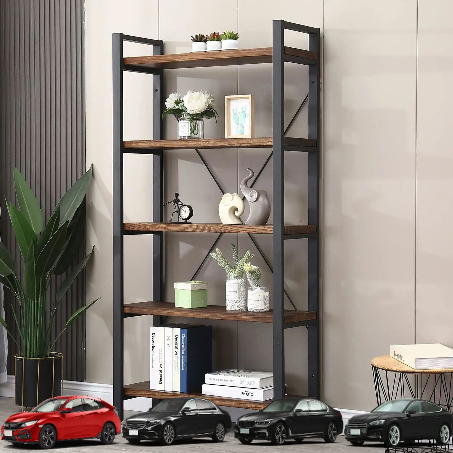 5 Tier Bookcase, Solid Wood Bookshelf Rustic Vintage Industrial Etagere Bookcase, Metal and Wood Free Vintage Bookshelf, Retro B
5 Tier Bookcase, Solid Wood Bookshelf Rustic Vintage Industrial Etagere Bookcase, Metal and Wood Free Vintage Bookshelf, Retro B