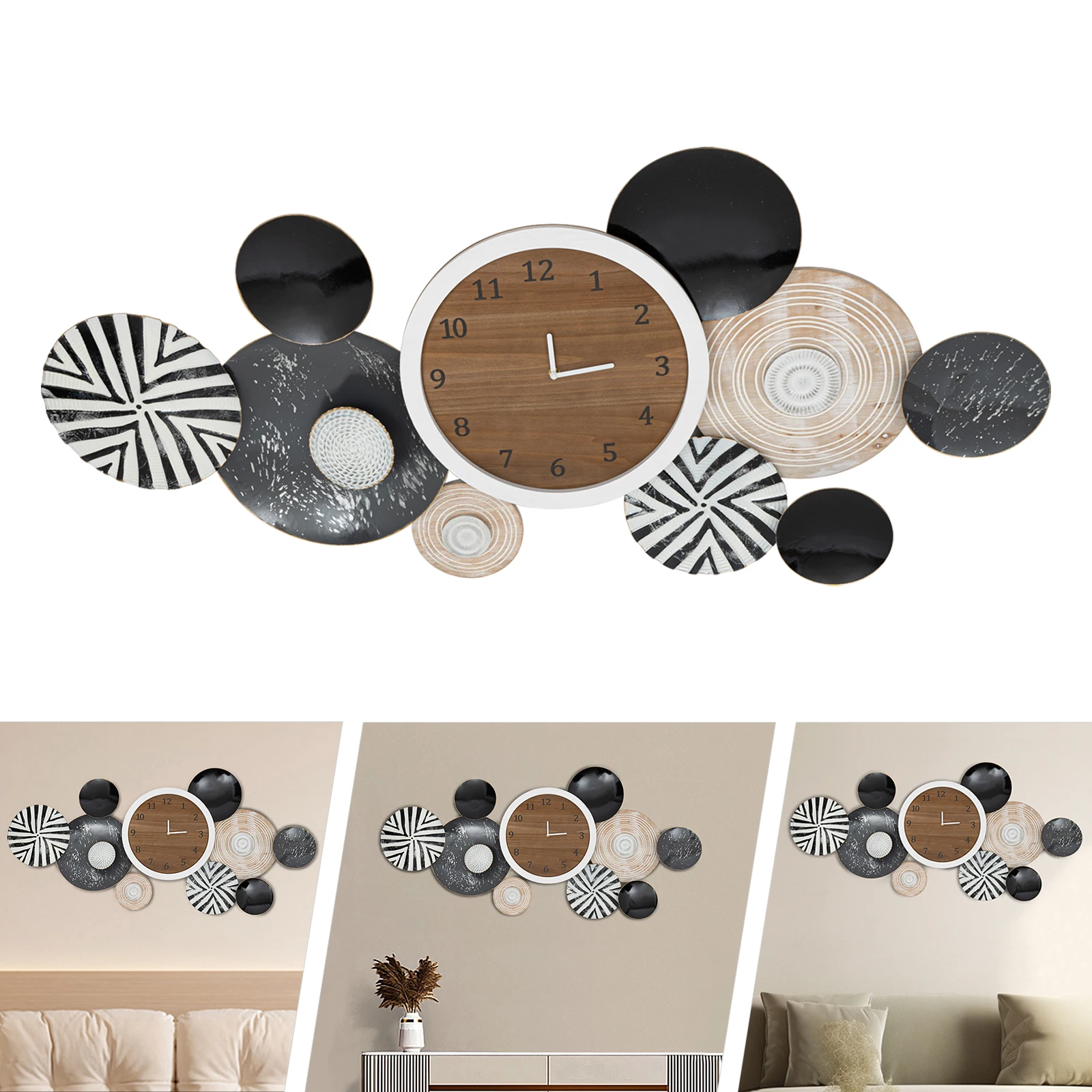 Large Wall Clock 49.2" Wood Iron, Roman Numeral Silent Quartz Movement, Modern Decorative Clock For Living Room Office
Large Wall Clock 49.2" Wood Iron, Roman Numeral Silent Quartz Movement, Modern Decorative Clock For Living Room Office
