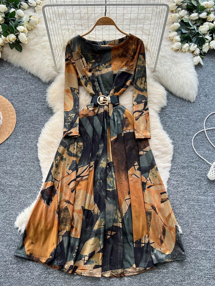 Ele Printed Long Sve Wrap Waist Dr Women's Faionable A-Line Dr Lightweight Comfortable Polyester Fiber
Ele Printed Long Sve Wrap Waist Dr Women's Faionable A-Line Dr Lightweight Comfortable Polyester Fiber