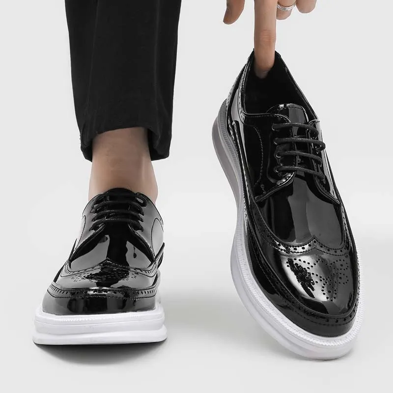 men's fashion wedding party patent leather shoes lace-up oxfords shoe carved brogue sneakers black trendy designer footwear mans
men's fashion wedding party patent leather shoes lace-up oxfords shoe carved brogue sneakers black trendy designer footwear mans
