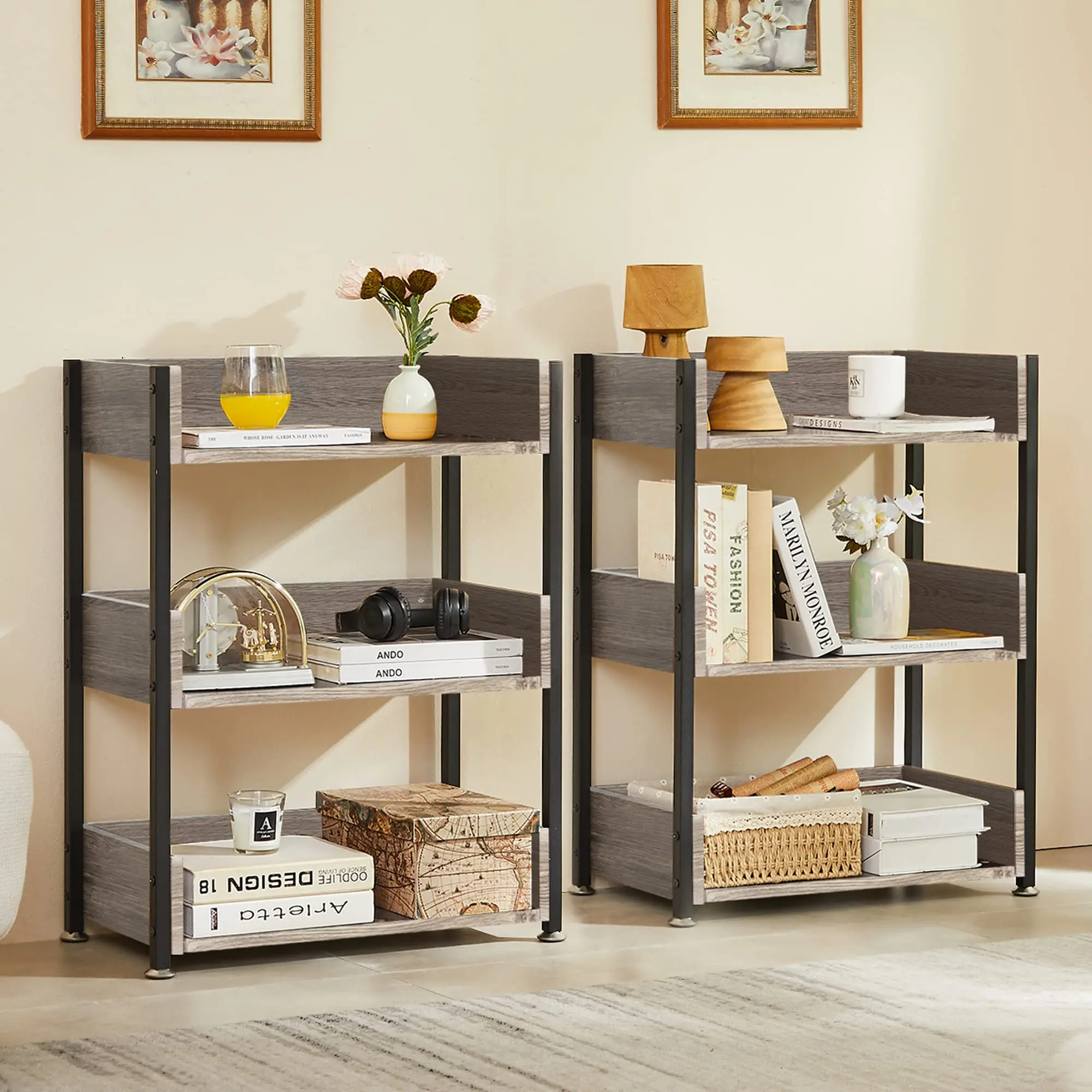 3-Tier Bookshelf With Steel Frame Wood Storage Organizer For Living Room Office Dorm
3-Tier Bookshelf With Steel Frame Wood Storage Organizer For Living Room Office Dorm