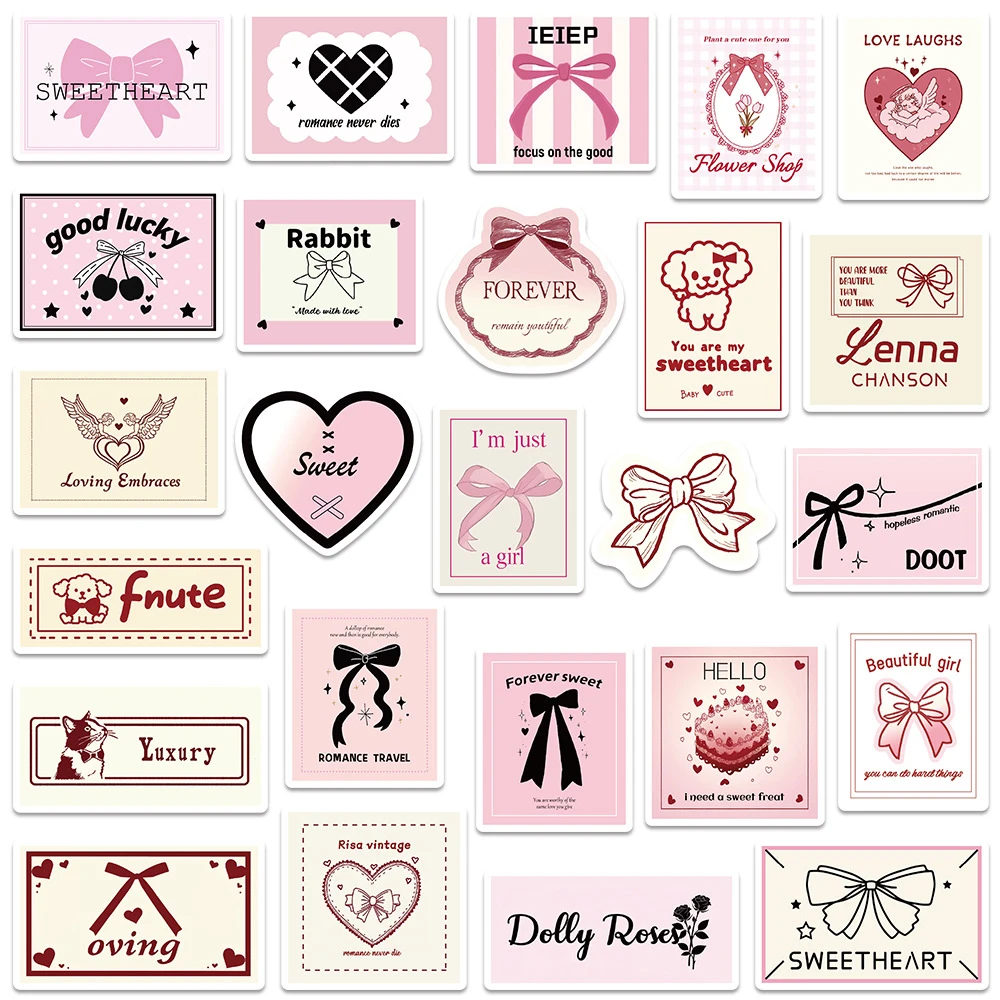 10/30/50pcs Pink Ballet Bow Girl Ins Style Stickers Cute Aesthetic Decals DIY Notebook Water Bottle Phone Graffiti Sticker Gift
10/30/50pcs Pink Ballet Bow Girl Ins Style Stickers Cute Aesthetic Decals DIY Notebook Water Bottle Phone Graffiti Sticker Gift