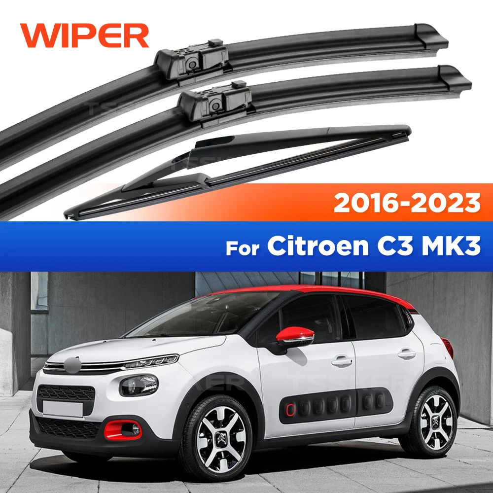 For Citroen C3 MK3 SX SY 2016-2023 2017 2018 2019 Wiper Front&Rear Wiper Blades Windshield Windscreen Window Brushes 26"+16"+12"
For Citroen C3 MK3 SX SY 2016-2023 2017 2018 2019 Wiper Front&Rear Wiper Blades Windshield Windscreen Window Brushes 26"+16"+12"