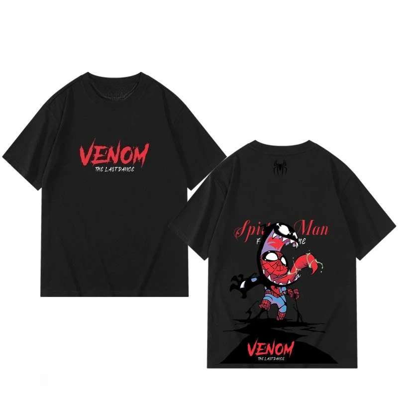 Movie Peripheral Short Sleeve T-Shirt Spider-Man Venom Cartoon Printing Half Sleeve Summer Men's and Women's Clothes Loose Sport
Movie Peripheral Short Sleeve T-Shirt Spider-Man Venom Cartoon Printing Half Sleeve Summer Men's and Women's Clothes Loose Sport