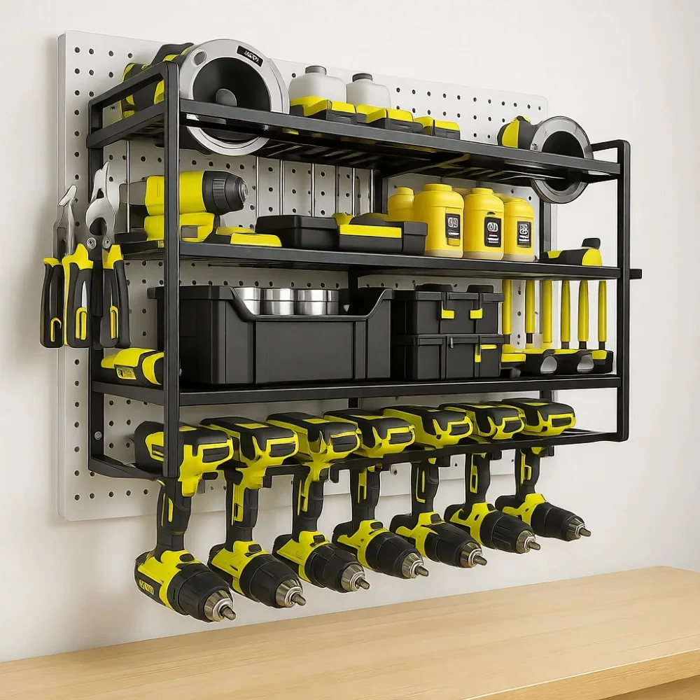 8 Drill Wall Mount Garage Storage Rack Heavy Duty Metal 4 Layer Tool Organizer Holder for Screwdriver Pliers Hammer
8 Drill Wall Mount Garage Storage Rack Heavy Duty Metal 4 Layer Tool Organizer Holder for Screwdriver Pliers Hammer