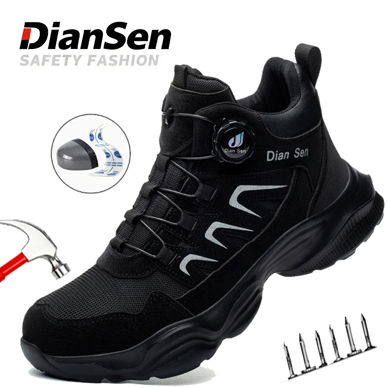 Men Rotating Button Safety Shoes Steel Toe Work Sneakers Anti-smash Indestructible Shoes Lightweight Breathable Sneakers
Men Rotating Button Safety Shoes Steel Toe Work Sneakers Anti-smash Indestructible Shoes Lightweight Breathable Sneakers
