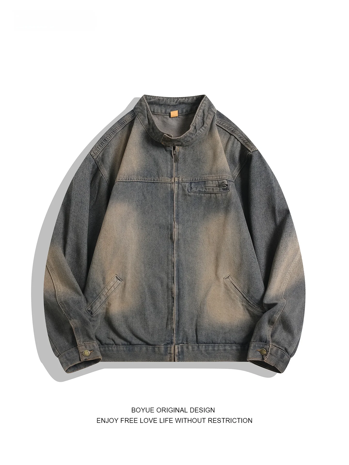 Boyue American Waed Stand Collar Vintage Denim Jaet Motorcycle High-End Zipper Workwear Jaet for Men And Women
Boyue American Waed Stand Collar Vintage Denim Jaet Motorcycle High-End Zipper Workwear Jaet for Men And Women