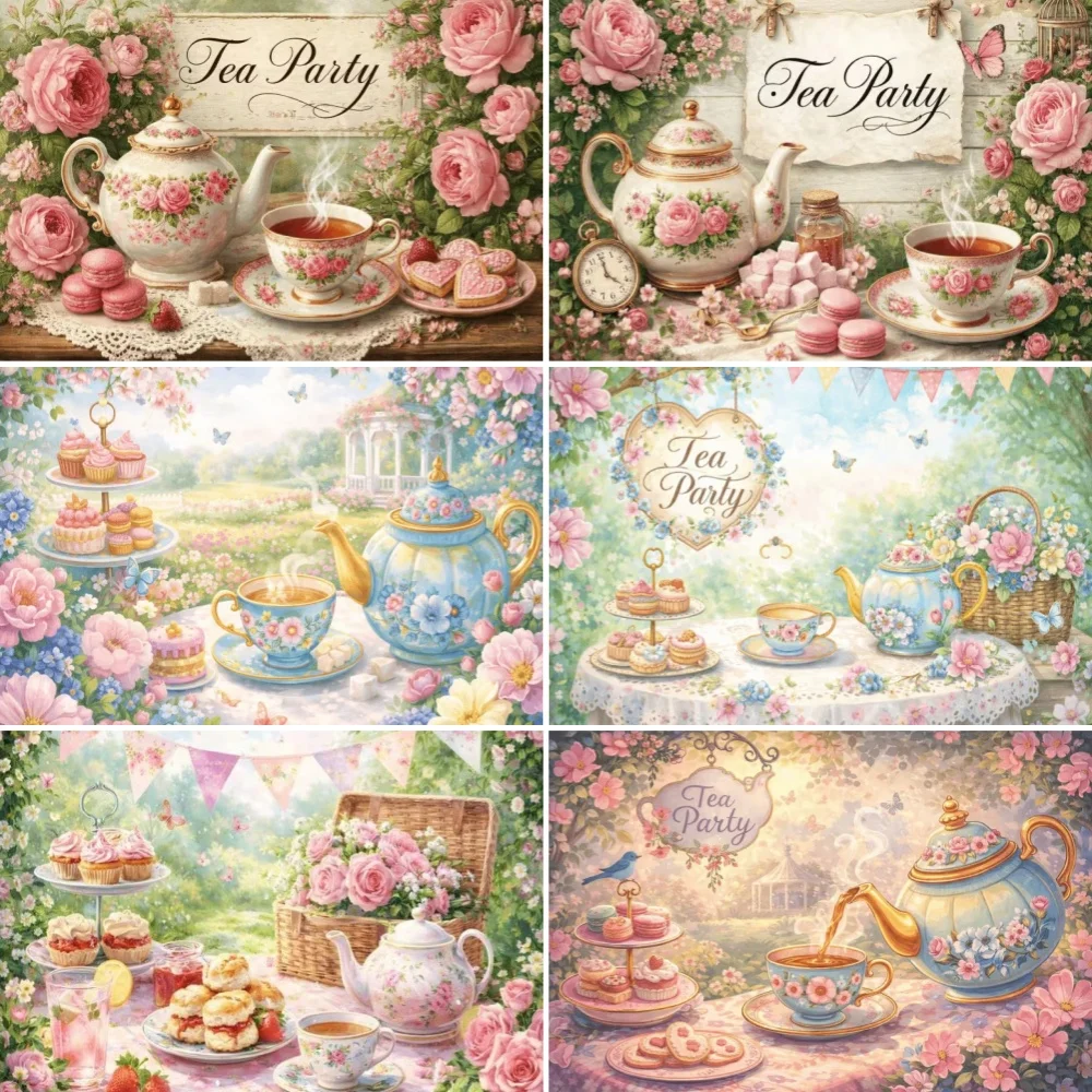 Vintage Floral Tea Party Decoration Backdrop Rose Butterfly Teapot Tea Cup Photography Background Girl Women Photo Booth Banner
Vintage Floral Tea Party Decoration Backdrop Rose Butterfly Teapot Tea Cup Photography Background Girl Women Photo Booth Banner