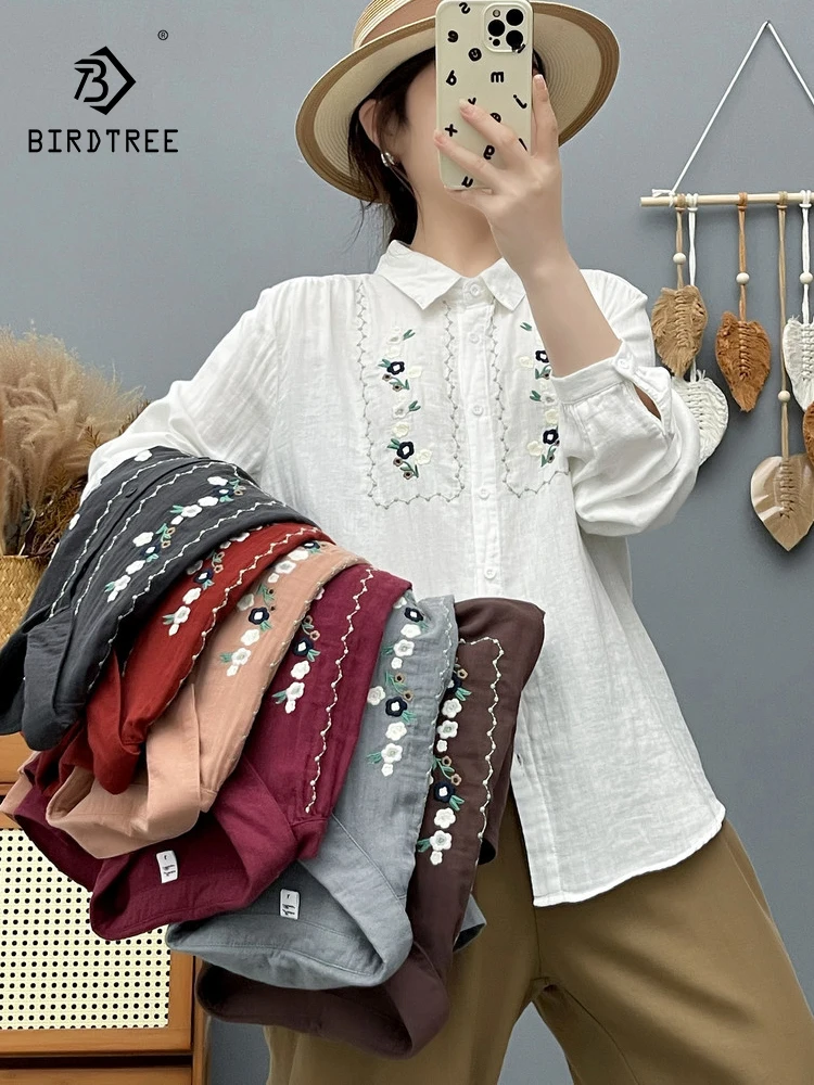 New 2025 Autumn Cotton Yarn Long Sleeve Shirt, Women Turn-down Collar Embroidery, Mori Girl Soft Versatile Loose Blouse T57879CC
New 2025 Autumn Cotton Yarn Long Sleeve Shirt, Women Turn-down Collar Embroidery, Mori Girl Soft Versatile Loose Blouse T57879CC