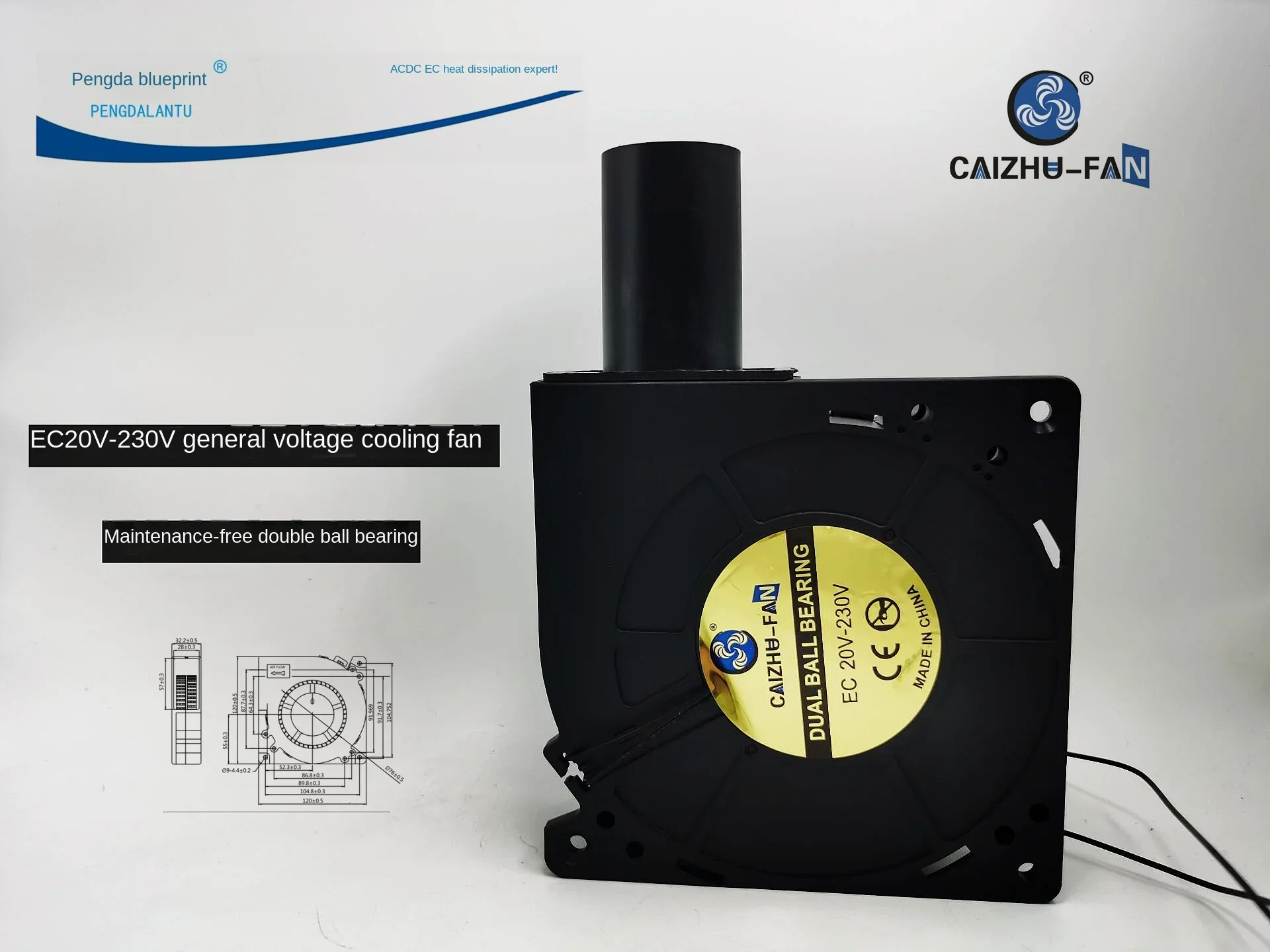 Ec20v ~ 230V Double Ball 12032 Вентилятор 12cm24v36v48v220v110v Универсальный охлаждающий вентилятор
Ec20v ~ 230V Double Ball 12032 Вентилятор 12cm24v36v48v220v110v Универсальный охлаждающий вентилятор