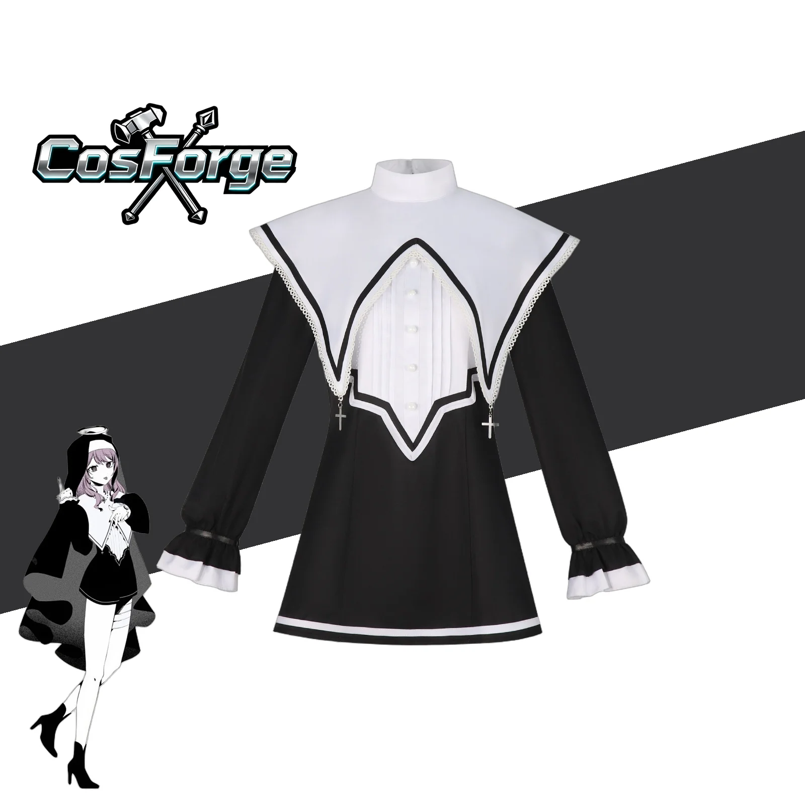 Project Sekai Nightcord 25ji MAFUYU ENA KANADE Cosplay Costume - Black Nun Dress Diva Halloween Party Anime
Project Sekai Nightcord 25ji MAFUYU ENA KANADE Cosplay Costume - Black Nun Dress Diva Halloween Party Anime