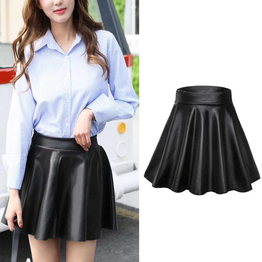 Nightclub Work Skater Multipurpose Short Skirt High Waist Mini Faux Leather Skirts
Nightclub Work Skater Multipurpose Short Skirt High Waist Mini Faux Leather Skirts