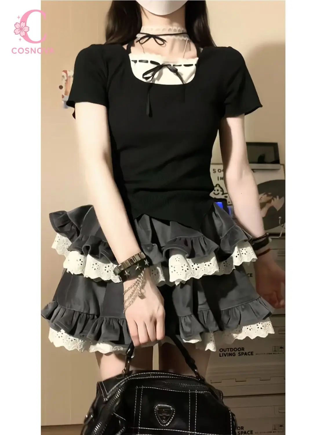 Coquette Y2K 2 Piece Set Women Slim Fit Fake Two Piece Bow Crop Top High Waist Ruffle Lace Cake Skirt Casual Party Outfit 2026
Coquette Y2K 2 Piece Set Women Slim Fit Fake Two Piece Bow Crop Top High Waist Ruffle Lace Cake Skirt Casual Party Outfit 2026
