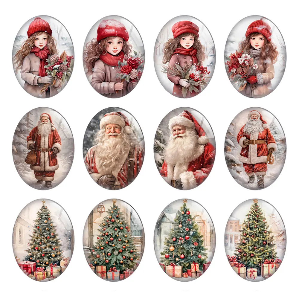 10pcs/lot Christmas X-mas Winter Santa Pine Tree Girls Oval Photo Glass Cabochon Flatback Demo Cameo For Diy Jewelry Making
10pcs/lot Christmas X-mas Winter Santa Pine Tree Girls Oval Photo Glass Cabochon Flatback Demo Cameo For Diy Jewelry Making
