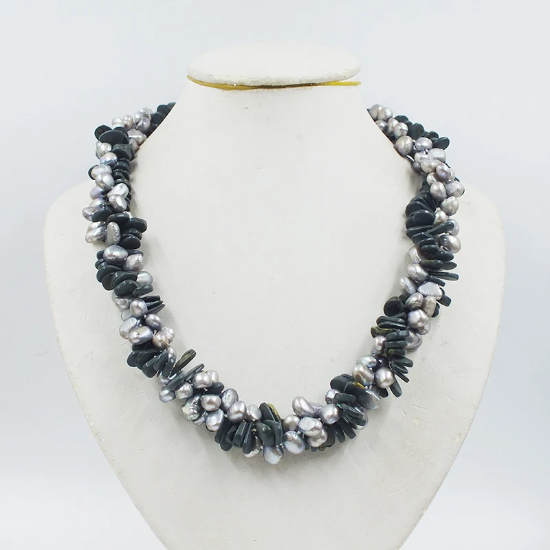 Classic, beautiful, natural grey baroque pearls and natural coral necklace 23"
Classic, beautiful, natural grey baroque pearls and natural coral necklace 23"