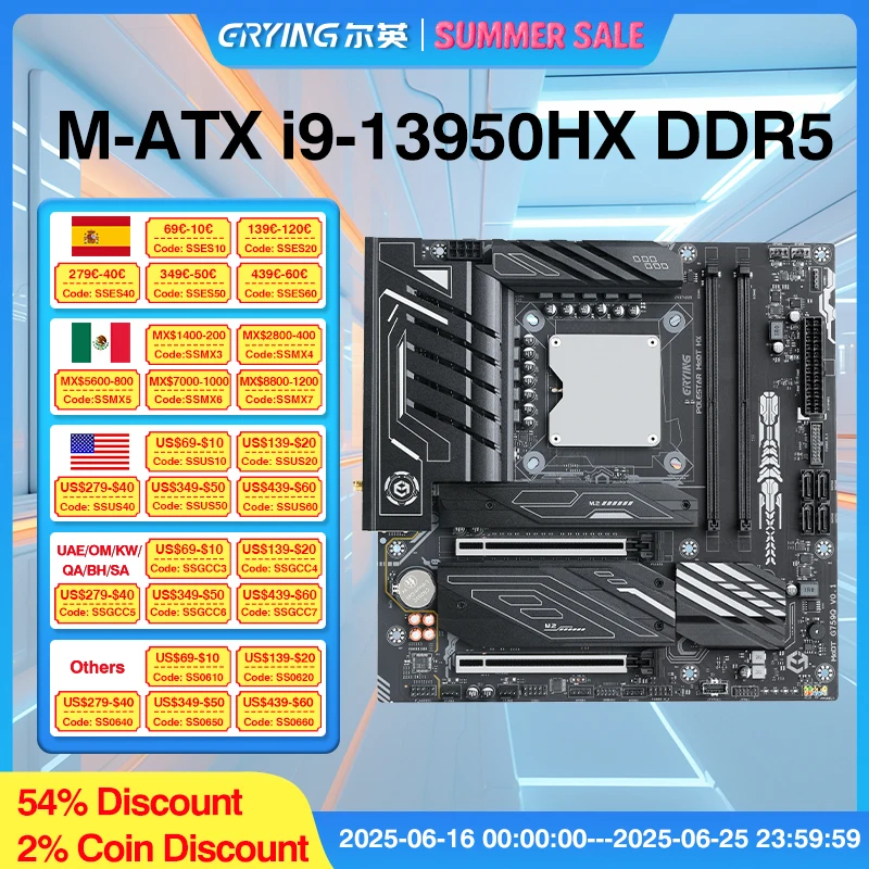 ERYING DIY ПК Геймерская материнская плата CPU Combo Core Interposer Kit i9 13950HX Procesador 24C32T 36 МБ DDR5 RAM LGA 1151 ПК Completo
ERYING DIY ПК Геймерская материнская плата CPU Combo Core Interposer Kit i9 13950HX Procesador 24C32T 36 МБ DDR5 RAM LGA 1151 ПК Completo