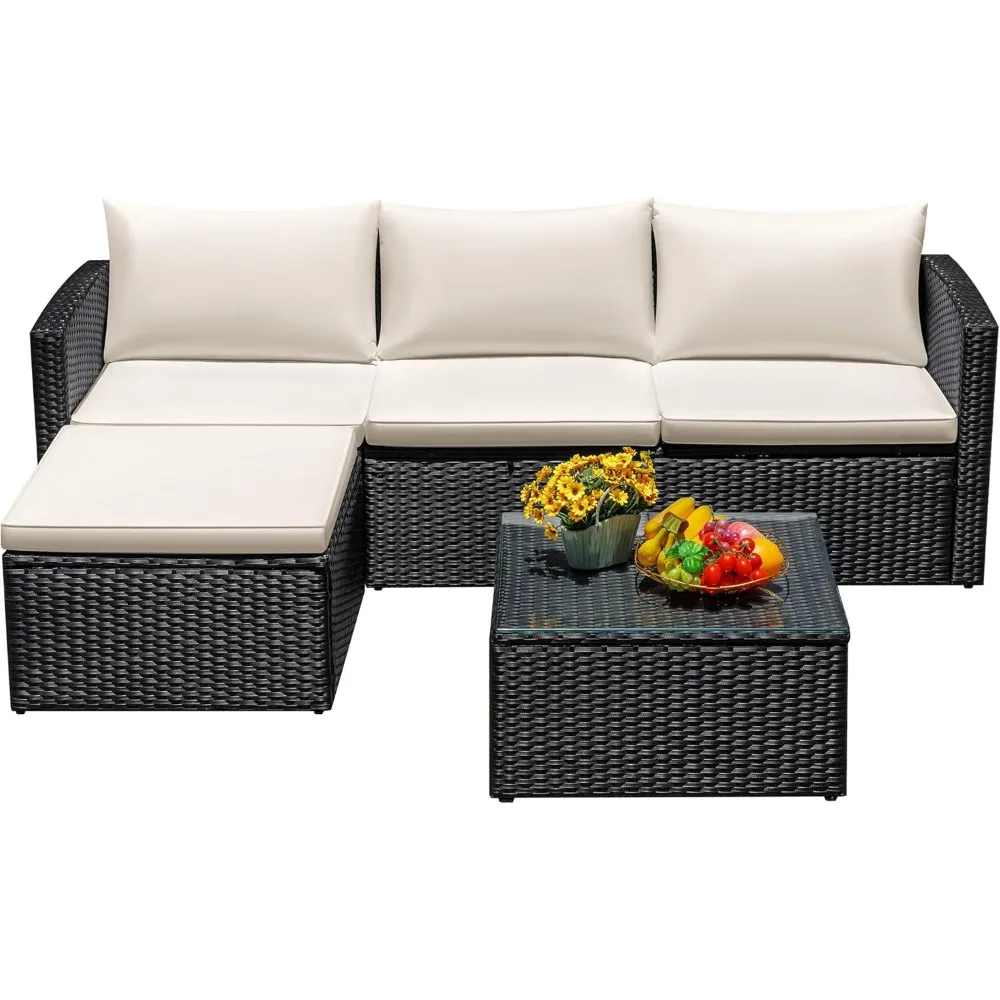 4-piece Terrace Furniture Set with Segmented Adjustable Dialogue Set, All-weather Outdoor PE Rattan Terrace Sofa with Cushion
4-piece Terrace Furniture Set with Segmented Adjustable Dialogue Set, All-weather Outdoor PE Rattan Terrace Sofa with Cushion