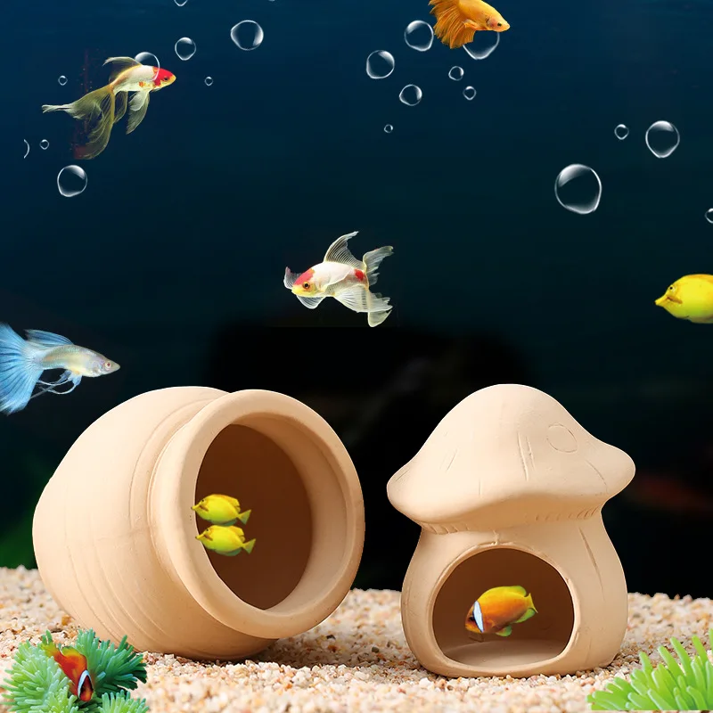 Mushroom House Ceramic Craft Fish Tank Landscape Decoration Escape Cave Fish House Sink Bottom Submerged Water Ornaments Complet 
Mushroom House Ceramic Craft Fish Tank Landscape Decoration Escape Cave Fish House Sink Bottom Submerged Water Ornaments Complet