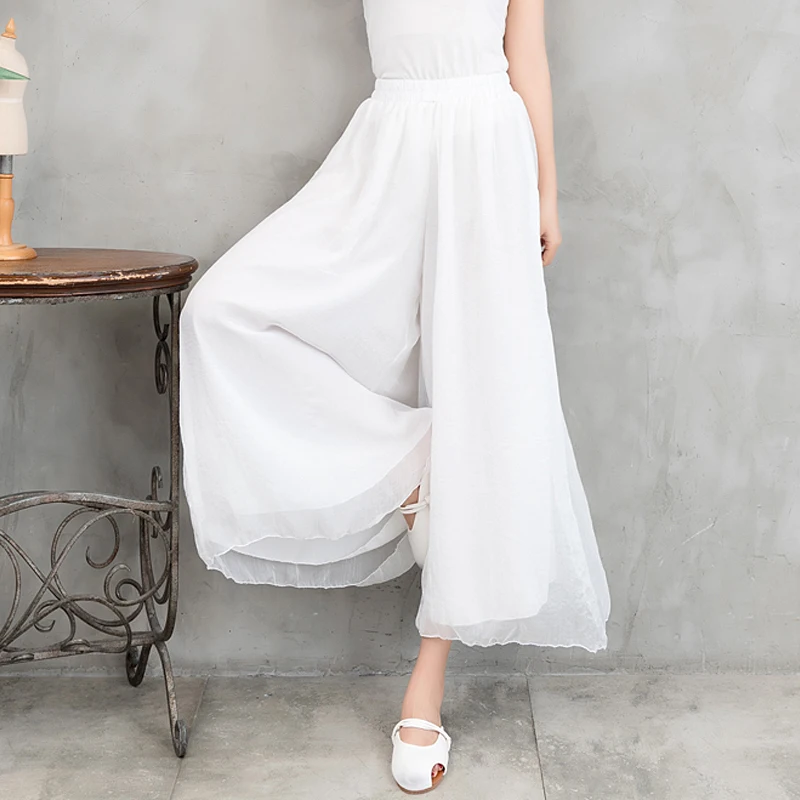 Spring Summer Chiffon Wide Leg Pants Zen Meditation Yoga Pants Fairy Double Layer Draped Artistic Skirt Casual High Waist Tro...
Spring Summer Chiffon Wide Leg Pants Zen Meditation Yoga Pants Fairy Double Layer Draped Artistic Skirt Casual High Waist Tro...