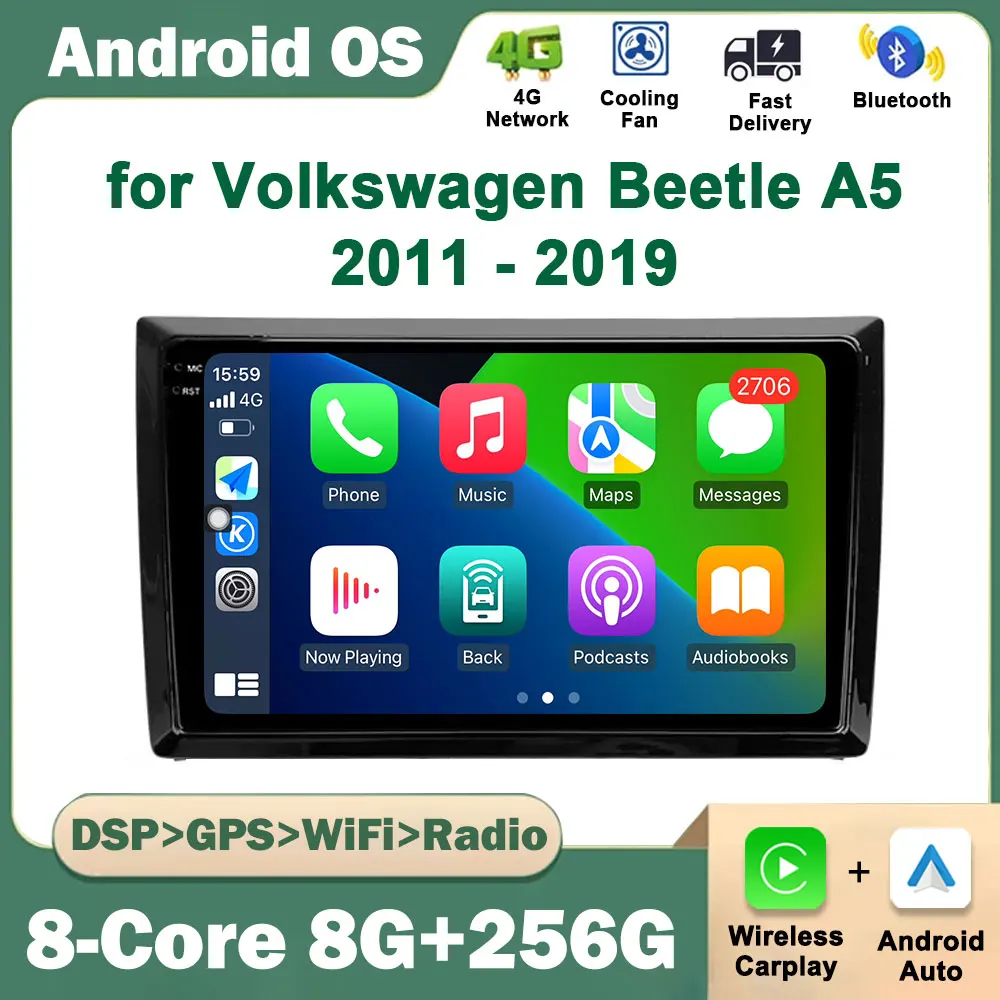 for Volkswagen Beetle A5 2011 - 2019 Android OS Car Radio Multimedia Video Player GPS Navigation Bluetooth WiFi Audio DSP Stereo
for Volkswagen Beetle A5 2011 - 2019 Android OS Car Radio Multimedia Video Player GPS Navigation Bluetooth WiFi Audio DSP Stereo