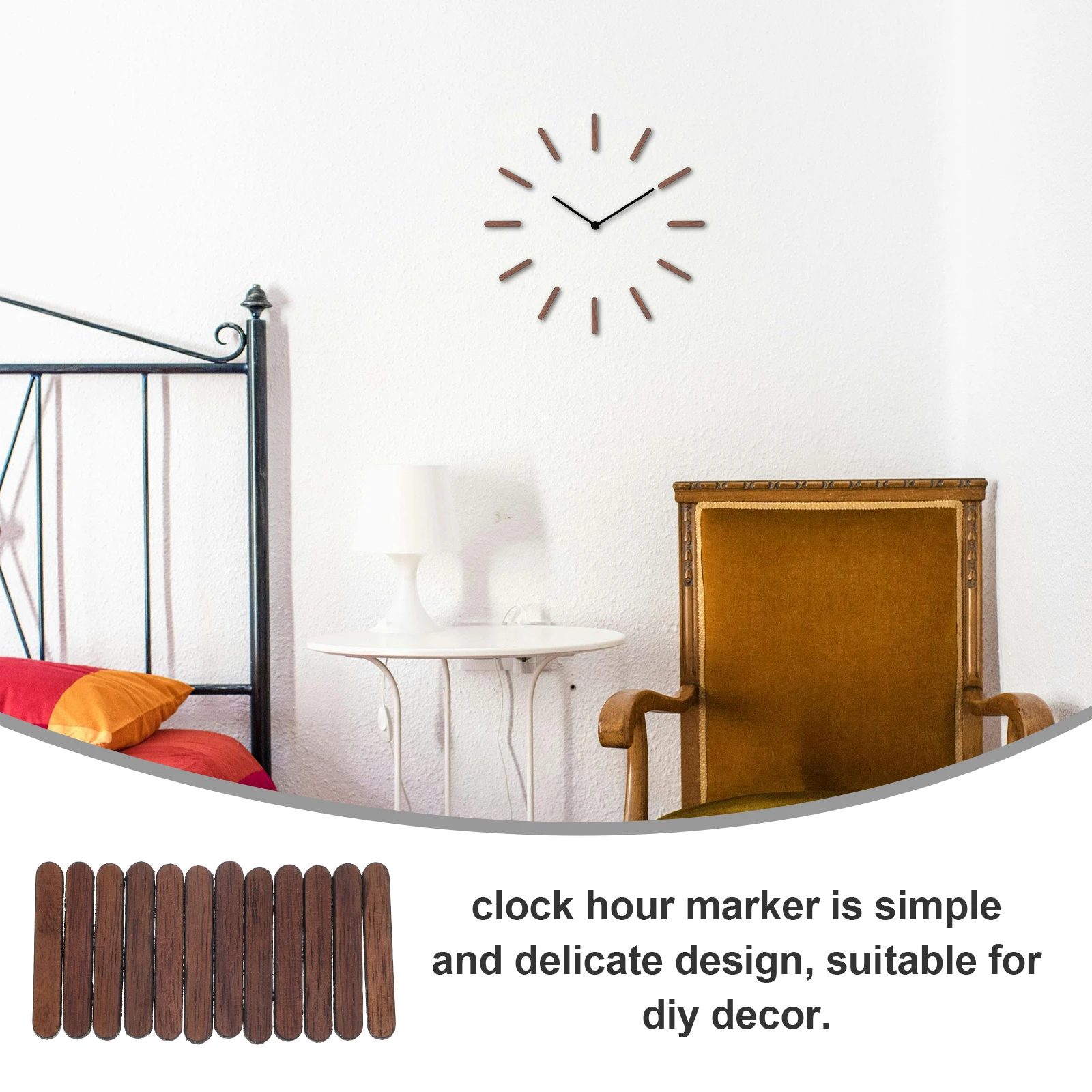 12 Pcs Wooden Diy Clock Hour Marker Vertical Bar Minimalist Wall Clock Pointer Restoration Tools Accessory
12 Pcs Wooden Diy Clock Hour Marker Vertical Bar Minimalist Wall Clock Pointer Restoration Tools Accessory