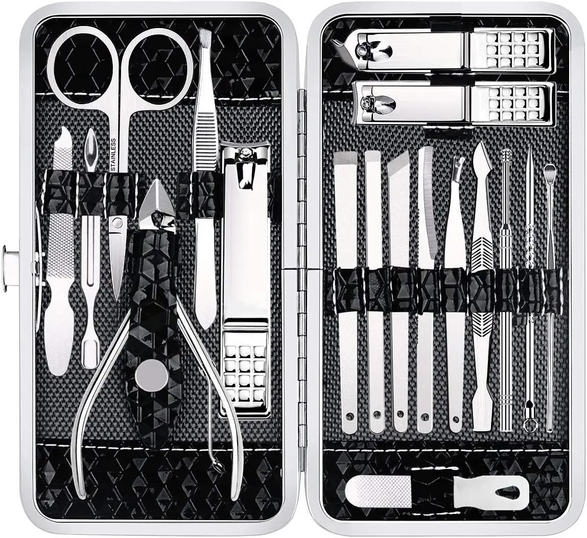 Yougai Nail Clippers Set - 18 Pcs Professional Manicure Pedicure Kit Gifts for Fathers Day Men Women, Stainless Steel Fingernail Toenail Cutters, Nail Care Grooming Tools with Leather Travel Case
Yougai Nail Clippers Set - 18 Pcs Professional Manicure Pedicure Kit Gifts for Fathers Day Men Women, Stainless Steel Fingernail Toenail Cutters, Nail Care Grooming Tools with Leather Travel Case