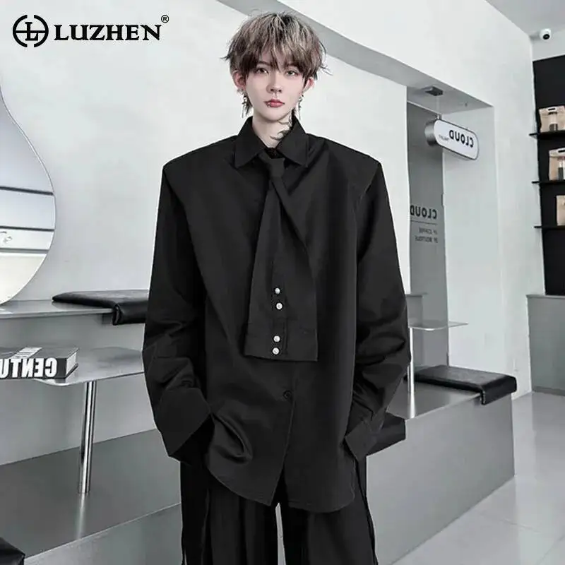 LUZHEN Long Men's Decorate Original Sleeve Shirt Personalized Necktie New 2025 Solid Color Handsome Luxury Casual Clothes JY7352
LUZHEN Long Men's Decorate Original Sleeve Shirt Personalized Necktie New 2025 Solid Color Handsome Luxury Casual Clothes JY7352