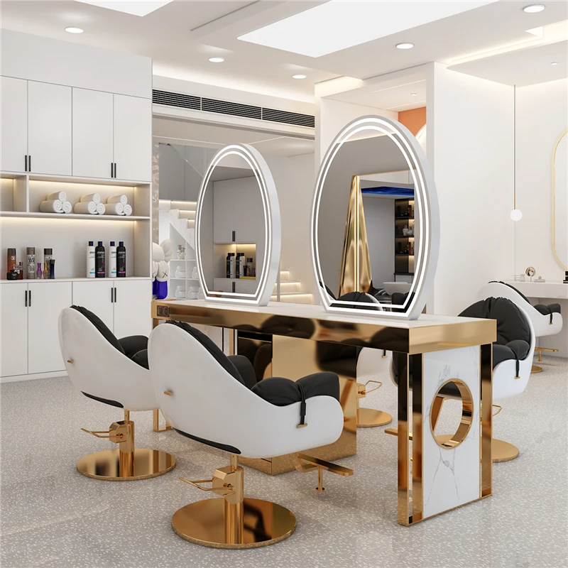 Hair salon special lamp hair salon mirror stainless steel marble perm dyeing mirror table
Hair salon special lamp hair salon mirror stainless steel marble perm dyeing mirror table