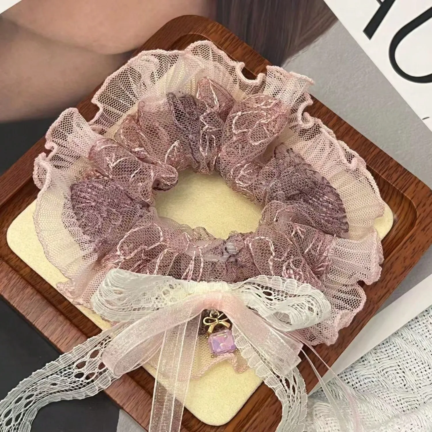 1pc New Handmade Large Hair Tie With Mesh Lace Bow And Ribbon, Unique Super Fairy Hair Accessory
1pc New Handmade Large Hair Tie With Mesh Lace Bow And Ribbon, Unique Super Fairy Hair Accessory